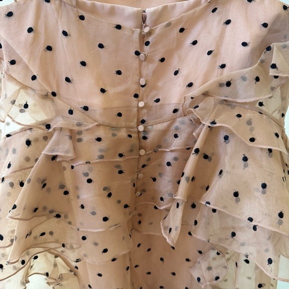 ALICE MCCALL Yoko Polka Dot Tulle Maxi Dress Beige Sz 10 US - Picture 7 of 9